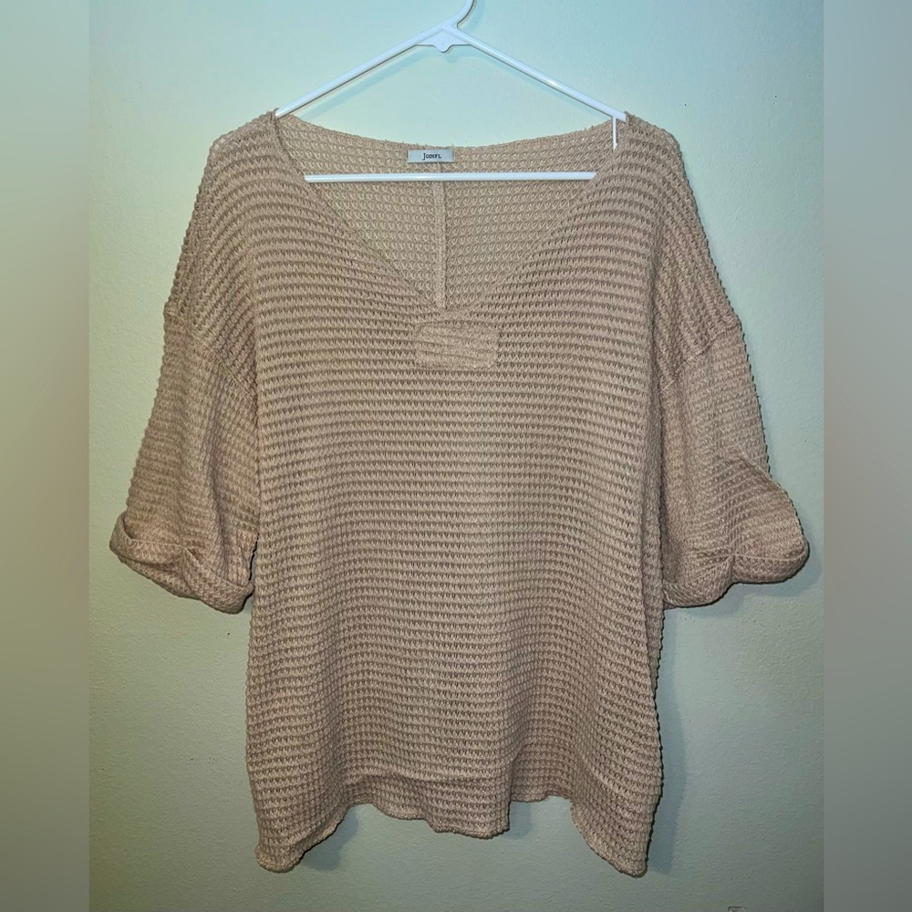 Jodifl Women’s Waffle Knit 3/4 Cuffed Sleeve Top!